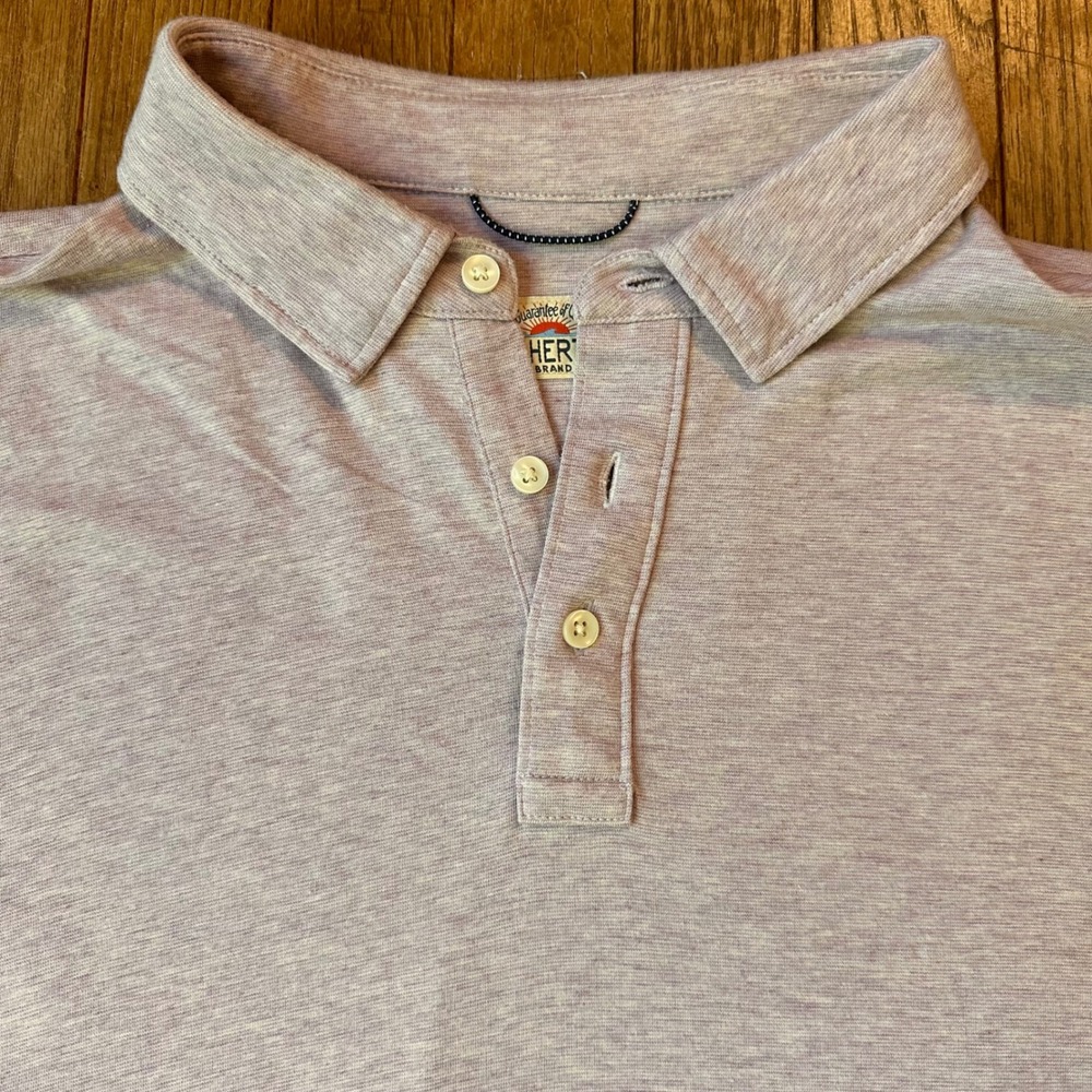 Faherty Reserve The Movement Polo Shirt Mens XL Heather Purple Pima Cotton Blend